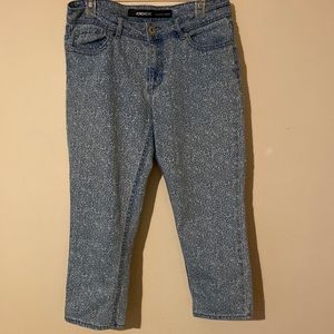 Women’s Jordache Capris jeans skinny cropped mandala size 12 print pattern EUC